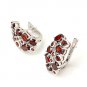 Luxury Genuine Red Garnet Clip Earring 925 Sterling Silver New Free Shipping Jan