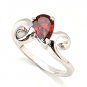 Genuine Red Pear Garnet Ring Sz 7.75 925 Sterling Silver New Gifts Free Shipping