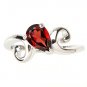 Genuine Red Pear Garnet Ring Sz 7.75 925 Sterling Silver New Gifts Free Shipping