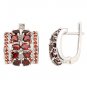 New Free Shipping Genuine Red Garnet 925 Sterling Silver Clip Earrings Fashion
