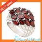 925 Sterling Silver Ring Sz 9 Genuine Red Garnet Costume Gifts Fashion Free Ship