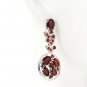 Luxury Genuine Red Garnet 925 Sterling Silver Stud Earrings New Gift Free Ship