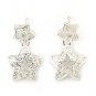 New Fashion Double Star Stud Earrings 925 Sterling Silver CZ Vintage Free Shipp
