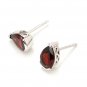 Costume Genuine Red Garnet 925 Sterling Silver Stud Earrings New Gift Free Ship
