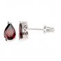 Costume Genuine Red Garnet 925 Sterling Silver Stud Earrings New Gift Free Ship