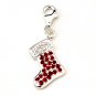 X'MAS Red Sock 925 Sterling Silver Red Ruby Child Cute Gift New Free Shipping