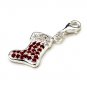 X'MAS Red Sock 925 Sterling Silver Red Ruby Child Cute Gift New Free Shipping