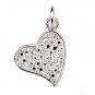 925 Sterling Silver Heart Pendant Gen.Diamond Love Gift