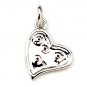 925 Sterling Silver Heart Pendant Gen.Diamond Love Gift
