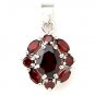 925 Sterling Silver Classic Genuine Red Garnet New Free Shipping Fashion Gift