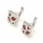 925 Sterling Silver Clip Earring Fashion Genuine Red Garnet New Gift Free Ship