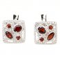 925 Sterling Silver Clip Earring Fashion Genuine Red Garnet New Gift Free Ship