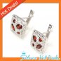 925 Sterling Silver Clip Earring Fashion Genuine Red Garnet New Gift Free Ship