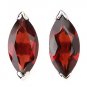Elegant Genuine Garnet 925 Sterling Silver Stud Earring Costume New Free Ship