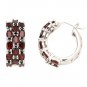 Huggie Earrings Red Genuine Garnet 925 Sterling Silver Costume New Free Ship Jan