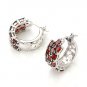 Huggie Earrings Red Genuine Garnet 925 Sterling Silver Costume New Free Ship Jan