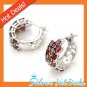 Huggie Earrings Red Genuine Garnet 925 Sterling Silver Costume New Free Ship Jan