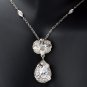 Luxury 925 Sterling Silver Cubic Zirconia 16"+2" Extra Necklace New Free Ship