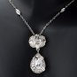 Luxury 925 Sterling Silver Cubic Zirconia 16"+2" Extra Necklace New Free Ship