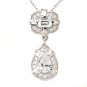 Luxury 925 Sterling Silver Cubic Zirconia 16"+2" Extra Necklace New Free Ship