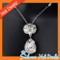 Luxury 925 Sterling Silver Cubic Zirconia 16"+2" Extra Necklace New Free Ship