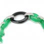 Summer Sale 925 Sterling Silver Green Black Jade Vintage Bracelet 7" Free Ship