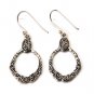 Antique Earring 925 Sterling Silver Vintage Jewelry Black Oxidize New Free Ship