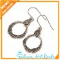 Antique Earring 925 Sterling Silver Vintage Jewelry Black Oxidize New Free Ship