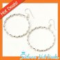 Circle Twist Rope .925 Sterling Silver Valentine Hoop Earrings New Gift Fashion