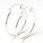 Polish .925 Sterling Silver Circle Hoop Huggie Valentine Earrings New Free Ship