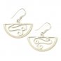 Beautiful Hoop .925 Sterling Silver Earrings Half Moon Dangle Valentine Gift
