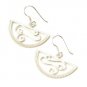 Beautiful Hoop .925 Sterling Silver Earrings Half Moon Dangle Valentine Gift