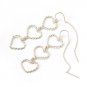 Valentine Gift .925 Sterling Silver Earring Rope Triple Heart New Free Ship