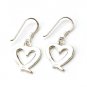 925 Sterling Silver Dangle Earrings Romantic Single Open Heart Valentine Gift