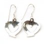 Valentine Vintage Open Heart Earrings 925 Sterling Silver Hammer Love New Gift