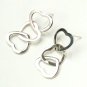 Valentine Gift Triple Open Heart .925 Sterling Silver Link Dangle Stud Earrings
