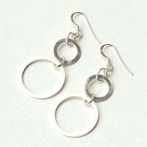 Double Circle Dangle 925 Sterling Silver Earrings New Fashion Gift Free Shipping