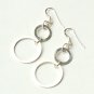 Double Circle Dangle 925 Sterling Silver Earrings New Fashion Gift Free Shipping