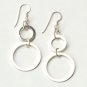 Double Circle Dangle 925 Sterling Silver Earrings New Fashion Gift Free Shipping
