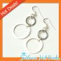 Double Circle Dangle 925 Sterling Silver Earrings New Fashion Gift Free Shipping