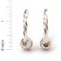 Pink Cubic Zirconia Twist Circle Huggie Earrings Sterling Silver New Fashion