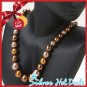 Sterling Silver Lobster Clasp Tonal Brown Glass Pearl 15" Necklace New Free Ship