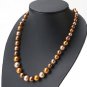 Glass Pearl Necklace 23" 925 Sterling Silver Luxury New Classice Gift Free Ship