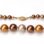Glass Pearl Necklace 23" 925 Sterling Silver Luxury New Classice Gift Free Ship
