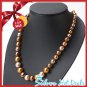 Glass Pearl Necklace 23" 925 Sterling Silver Luxury New Classice Gift Free Ship