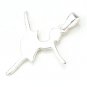 925 Sterling Silver Plain Polish Ballet Dancing Pendant New Child Free Shipping