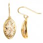 925 Sterling Silver Dangle Earrings Gold Plating Gift Jewelry Oval New Free Ship