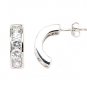 Stud Earrings 925 Sterling Silver 5 Stones Cubic Zirconia Vintage New Free Ship