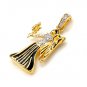 925 Sterling Silver Virgo Pendant CZ Gold Plate Aug Sep Zodiac New Free Ship