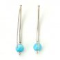 Tubular Endless Blue Cat Eye .925 Sterling Silver Earrings Classic New Gift